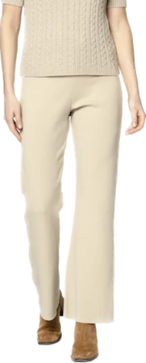 Domenique Milano-Knit Boot Leg Pants; Warm Beige