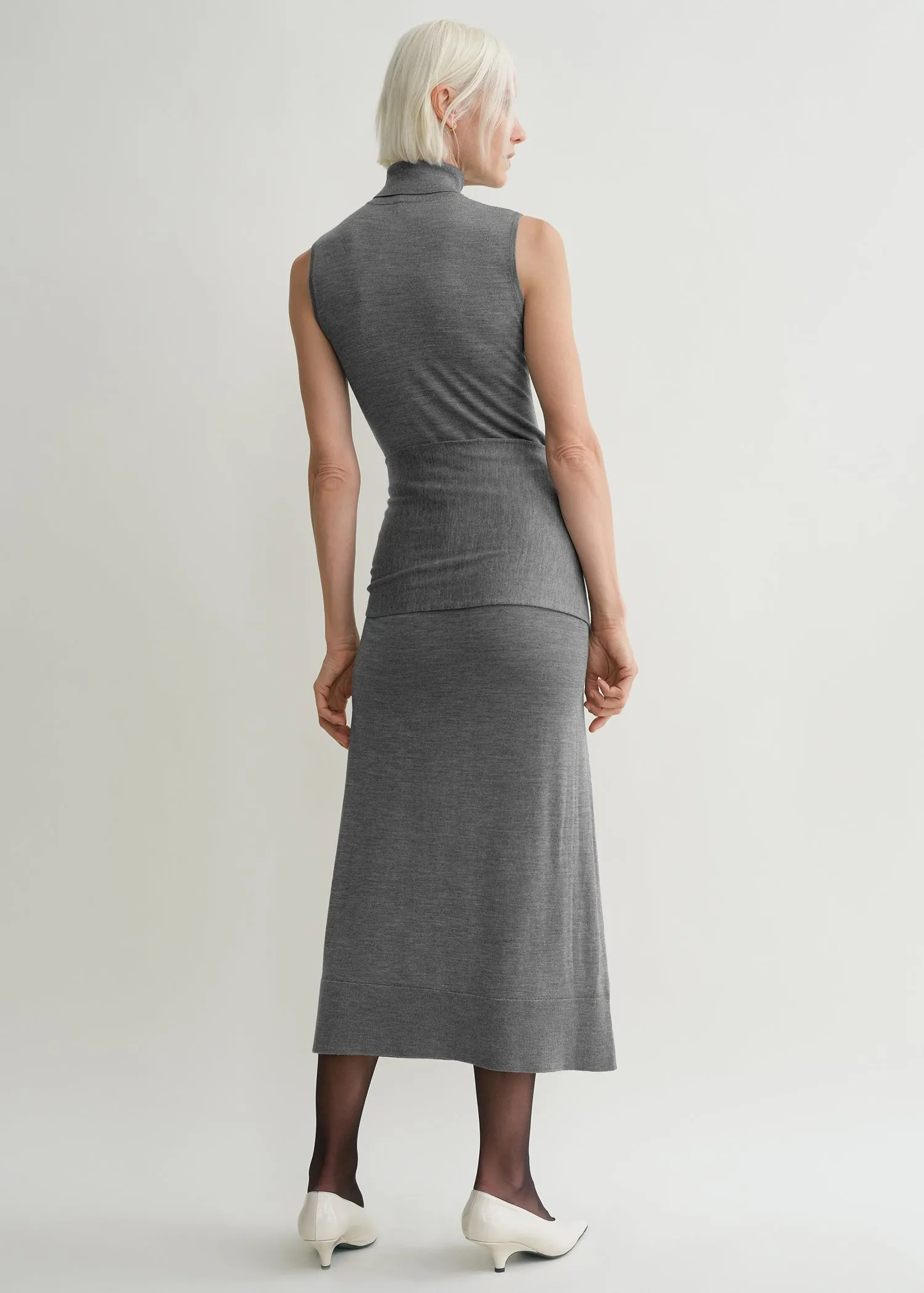 Draped knit dress grey melange