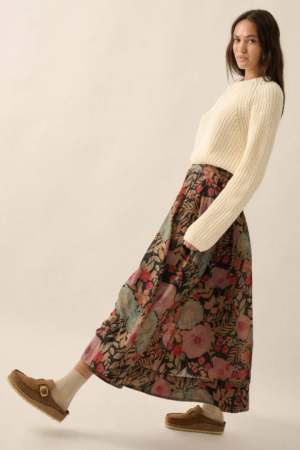 Dusted Florals Maxi Skirt