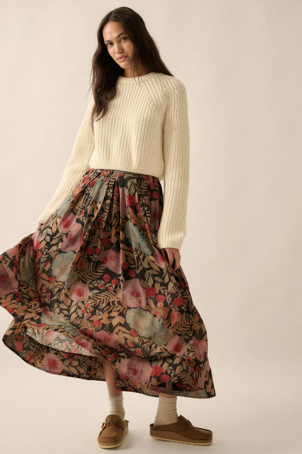 Dusted Florals Maxi Skirt