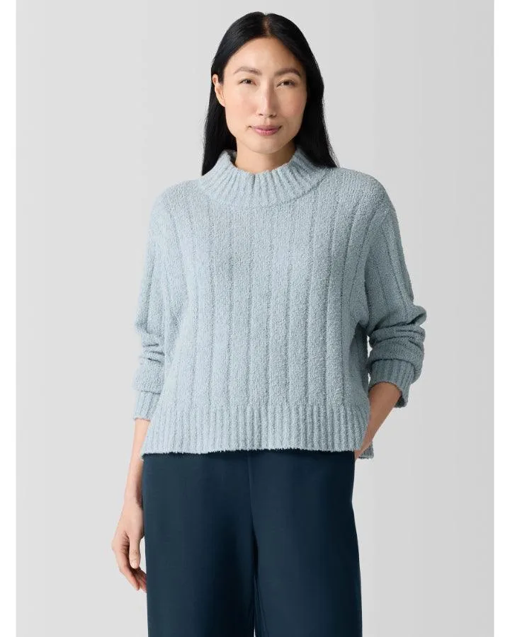 Eileen Fisher Cotton Fluff Rib Turtleneck Sweater