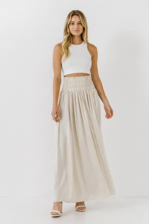 Elastic Waist Maxi Skirt