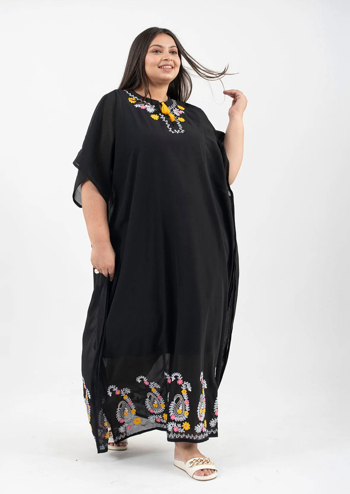 Embroidered Maxi Kaftan