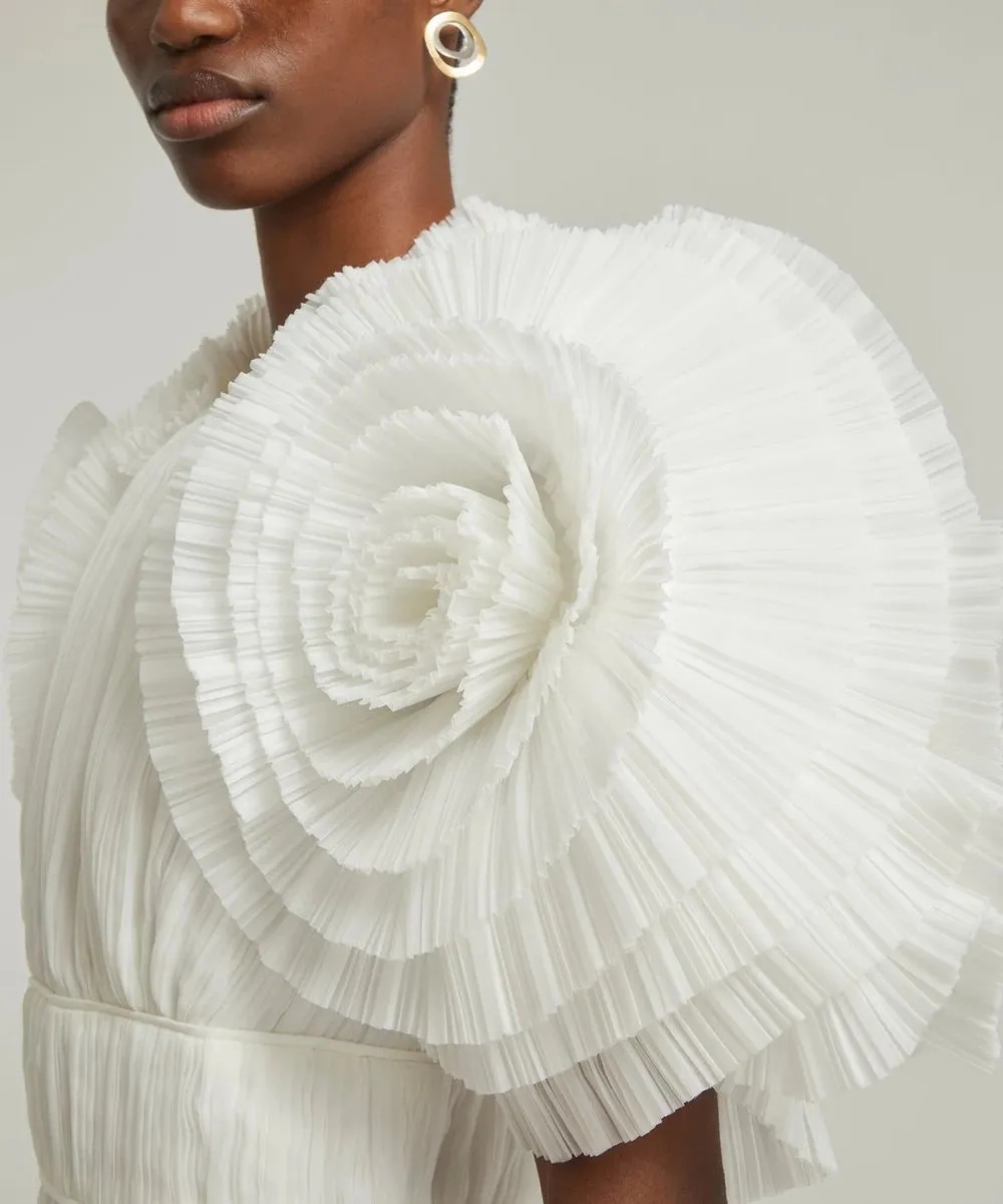 Expressive Pleated Maxi-Dress