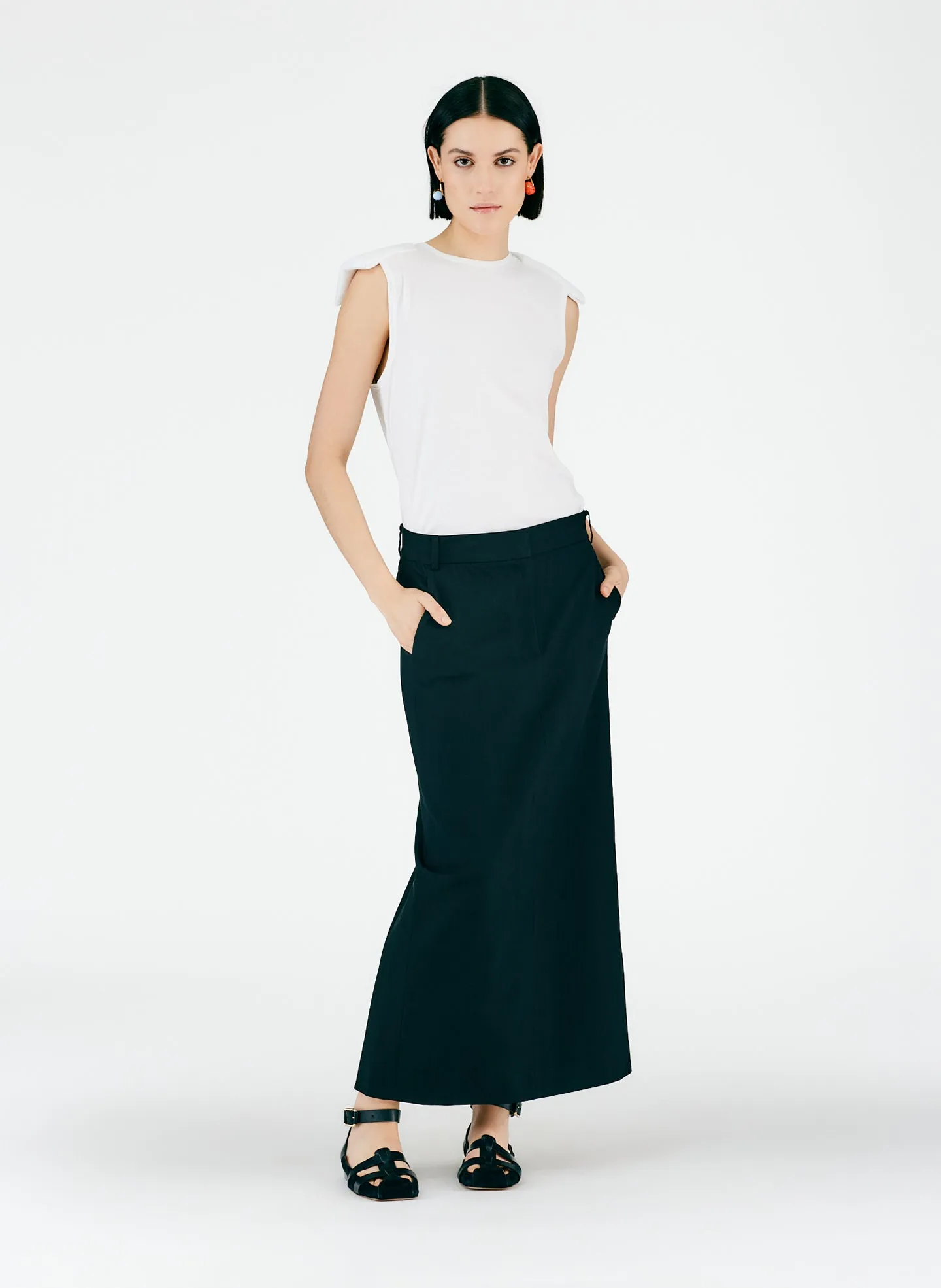 Fluid Suiting Maxi Trouser Skirt