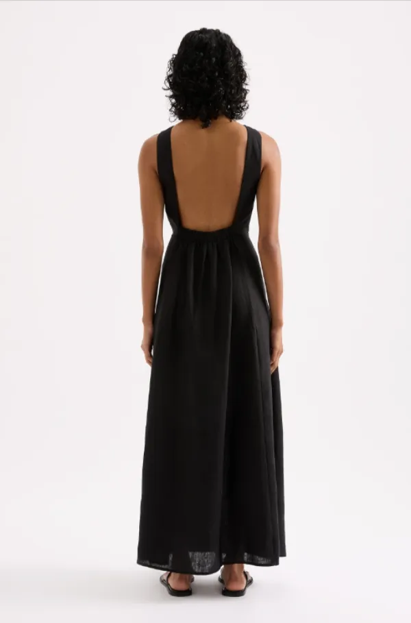 Gael Linen Maxi Dress Black