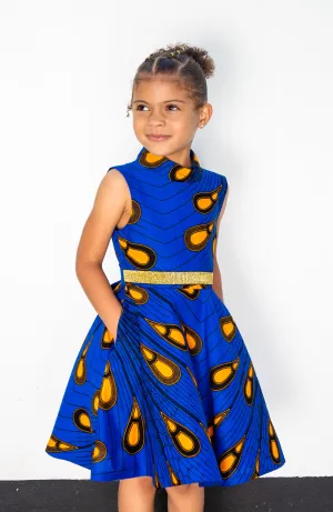 Girl's Occasion Dress | Turtleneck African Print Dress for Girls - ELLA