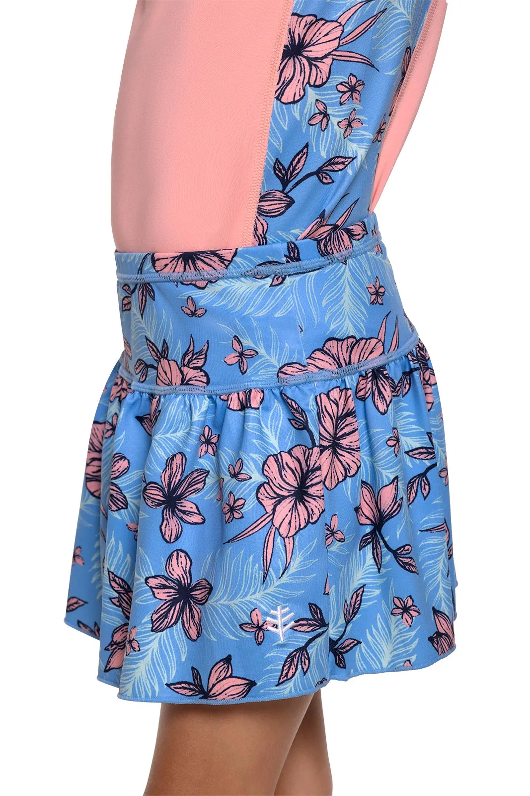 Girl's Wavecatcher Swim Skirt  |  Clear Sky Blue TROPICAL DAZE