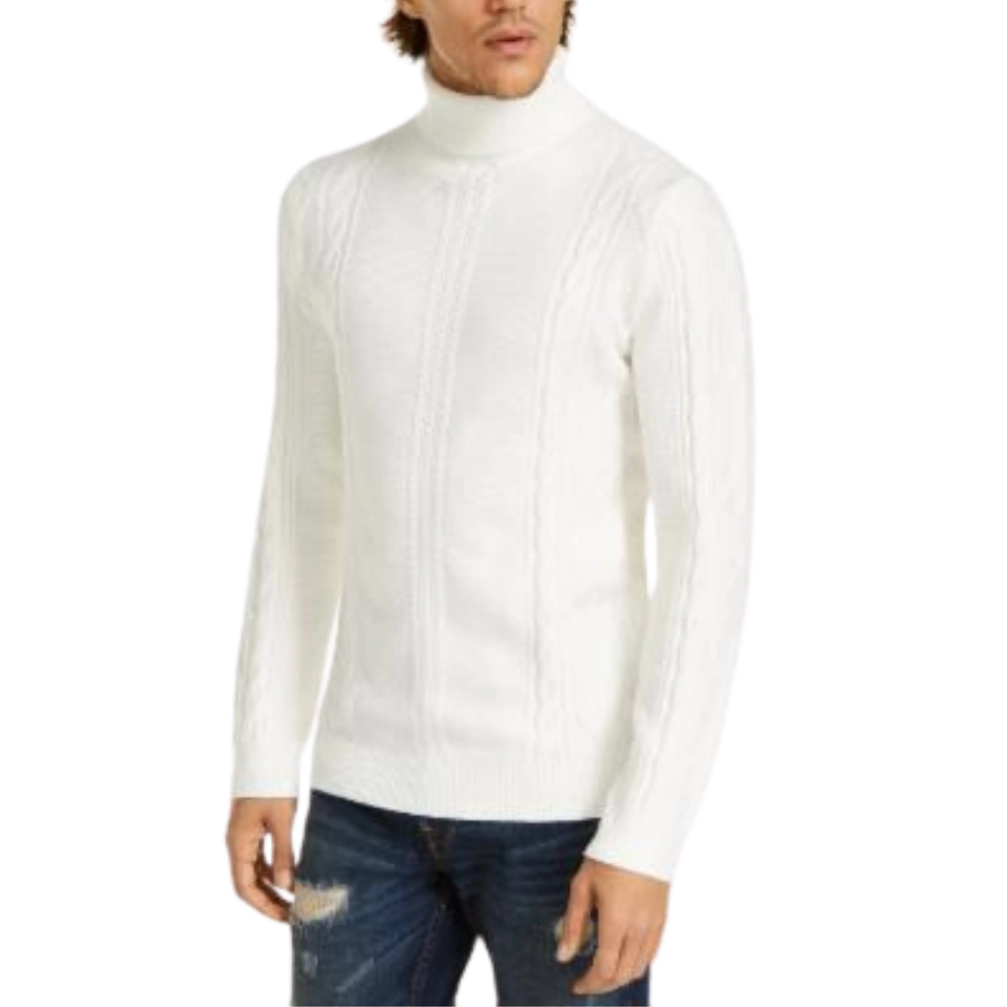 GUESS - Diamond Cable-Knit Turtleneck Sweater