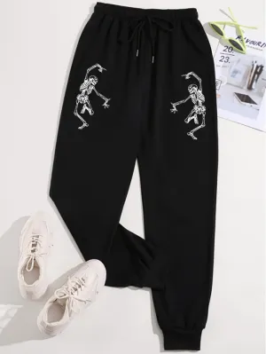 Halloween Drawstring Natural Long Women Sweatpants