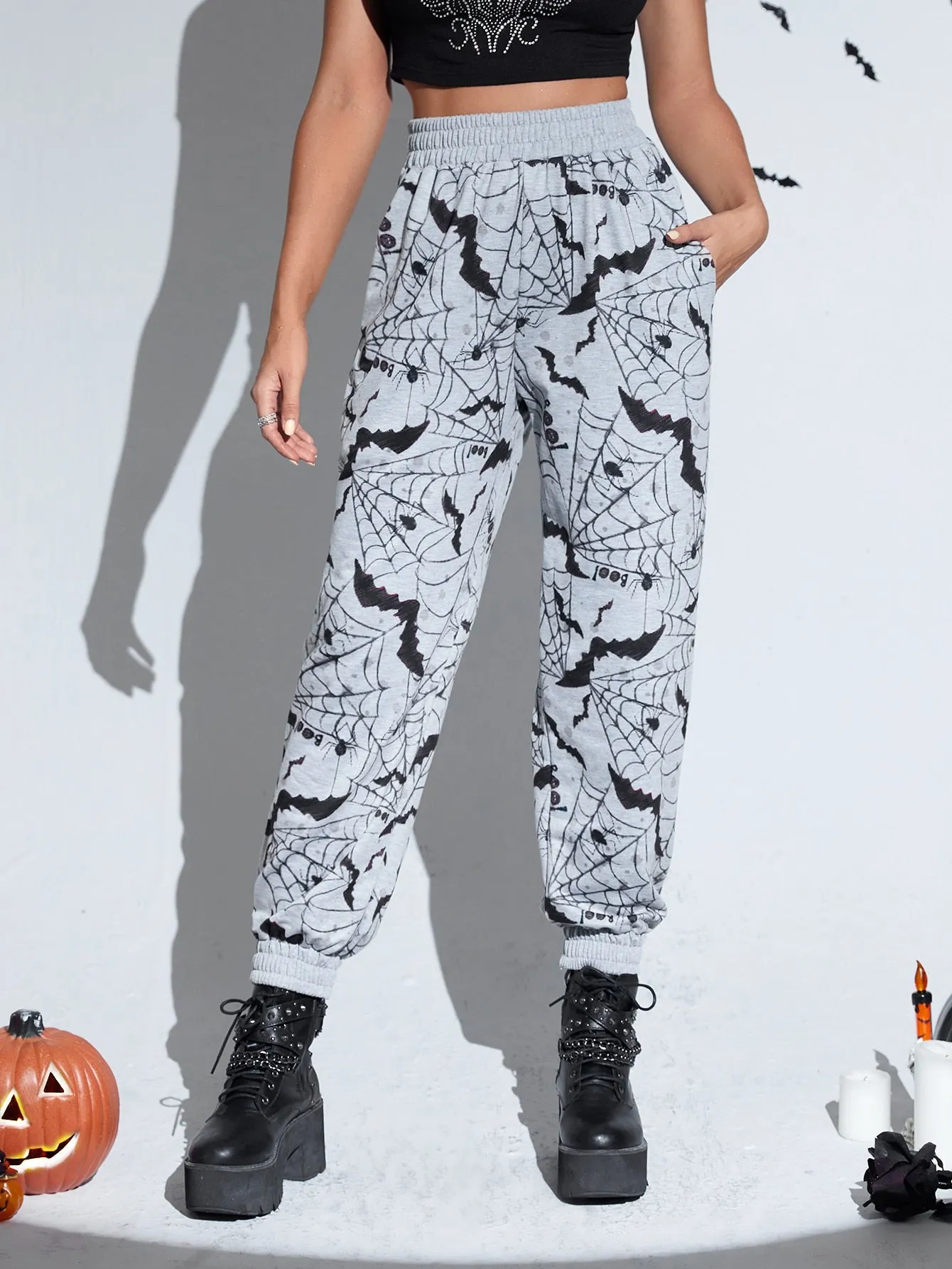 Halloween Pocket Natural Long Women Sweatpants