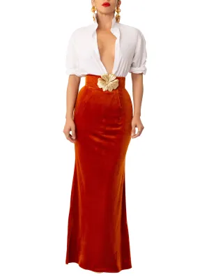 “Heidi” Copper Maxi Skirt