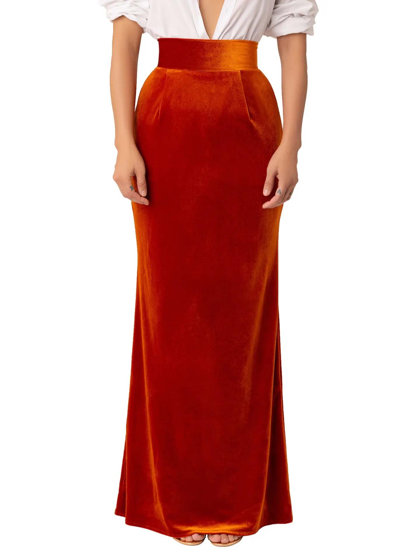 “Heidi” Copper Maxi Skirt