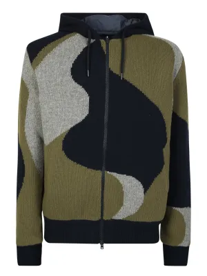 Herno intarsia knit bomber jacket warm and comfortable, ideal for the colder seasons