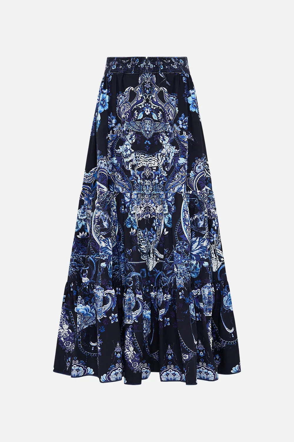 HIGH WAISTED TIERED SKIRT DELFT DYNASTY