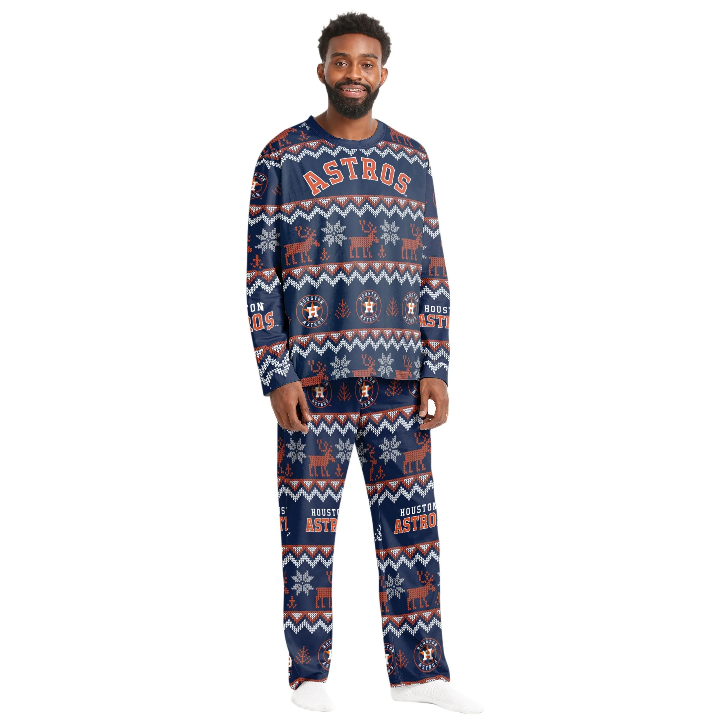 Houston Astros MLB Ugly Pattern Family Holiday Pajamas