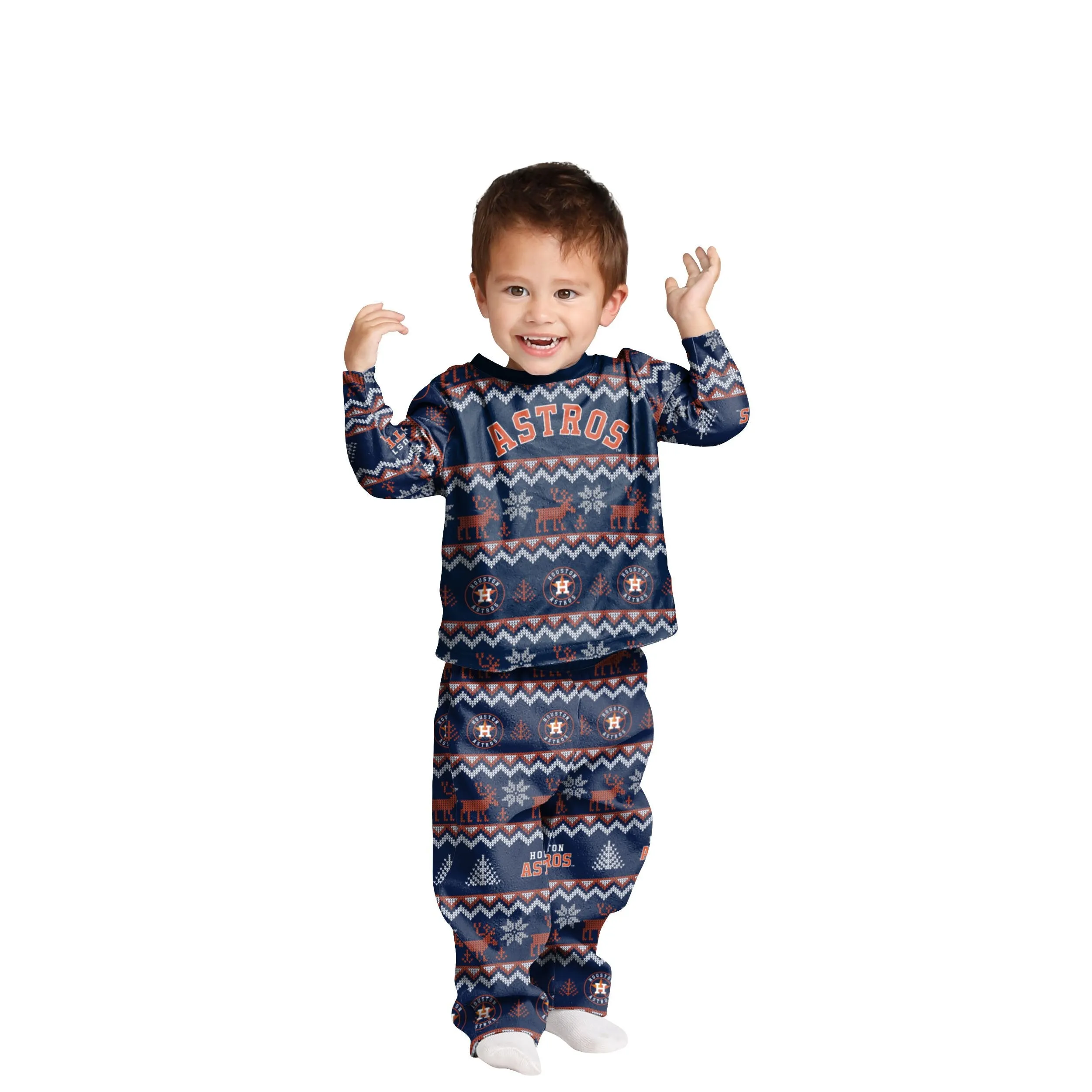 Houston Astros MLB Ugly Pattern Family Holiday Pajamas