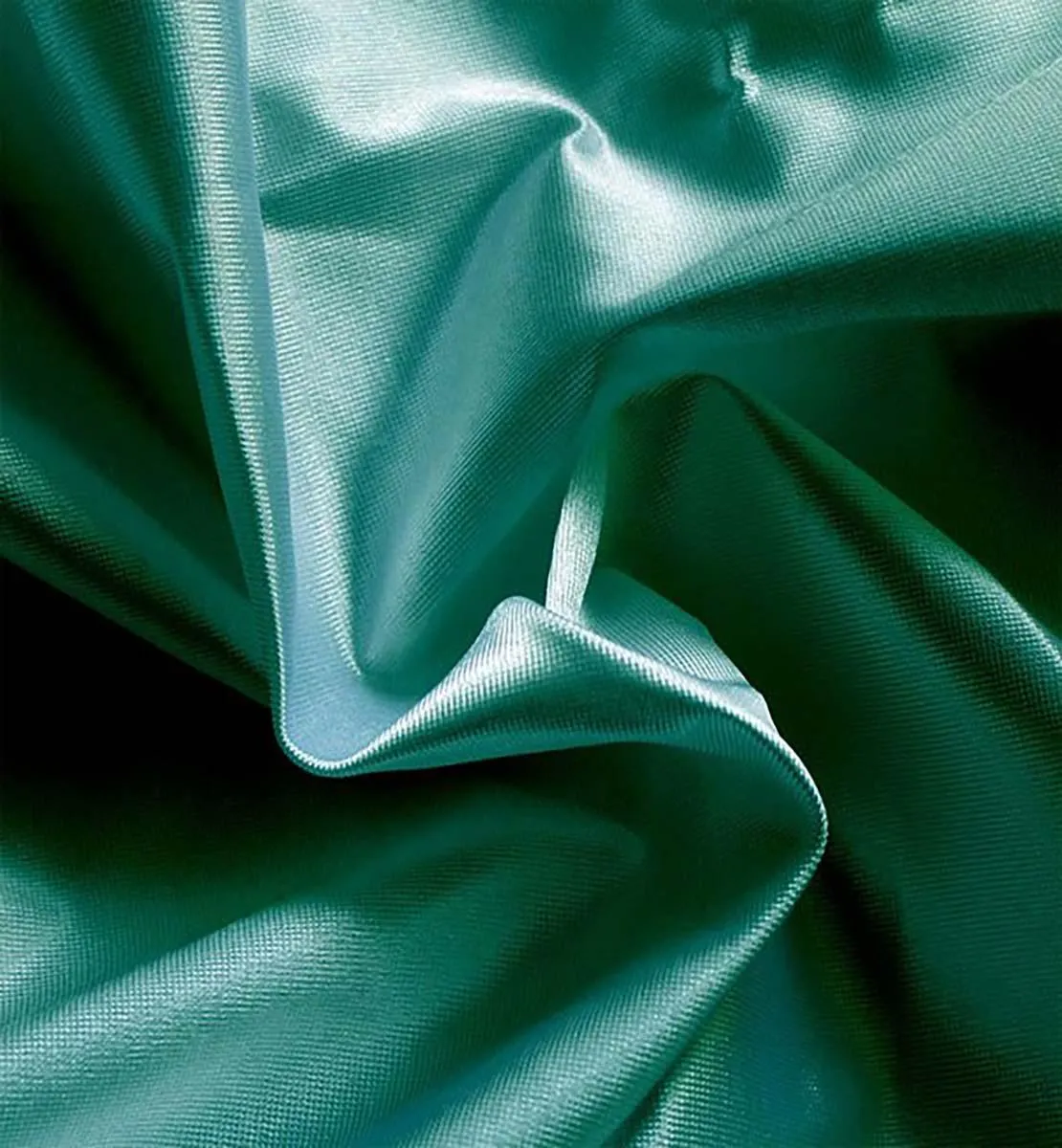 Hunter Green 60" x 108" Rectangular Poly Knit Satin Table Topper