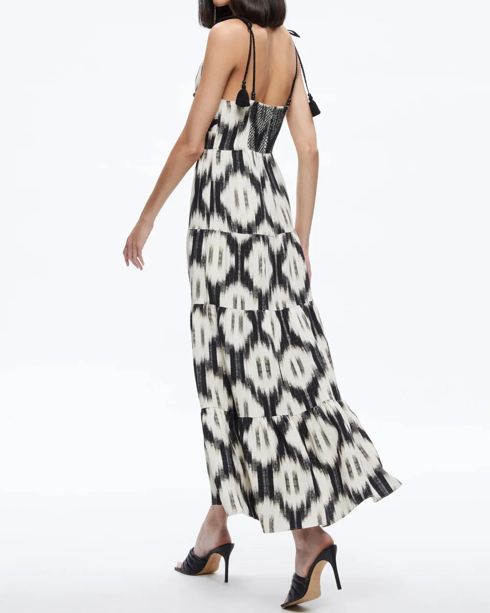 Ikat Katara Twist Top Tiered Maxi Dress