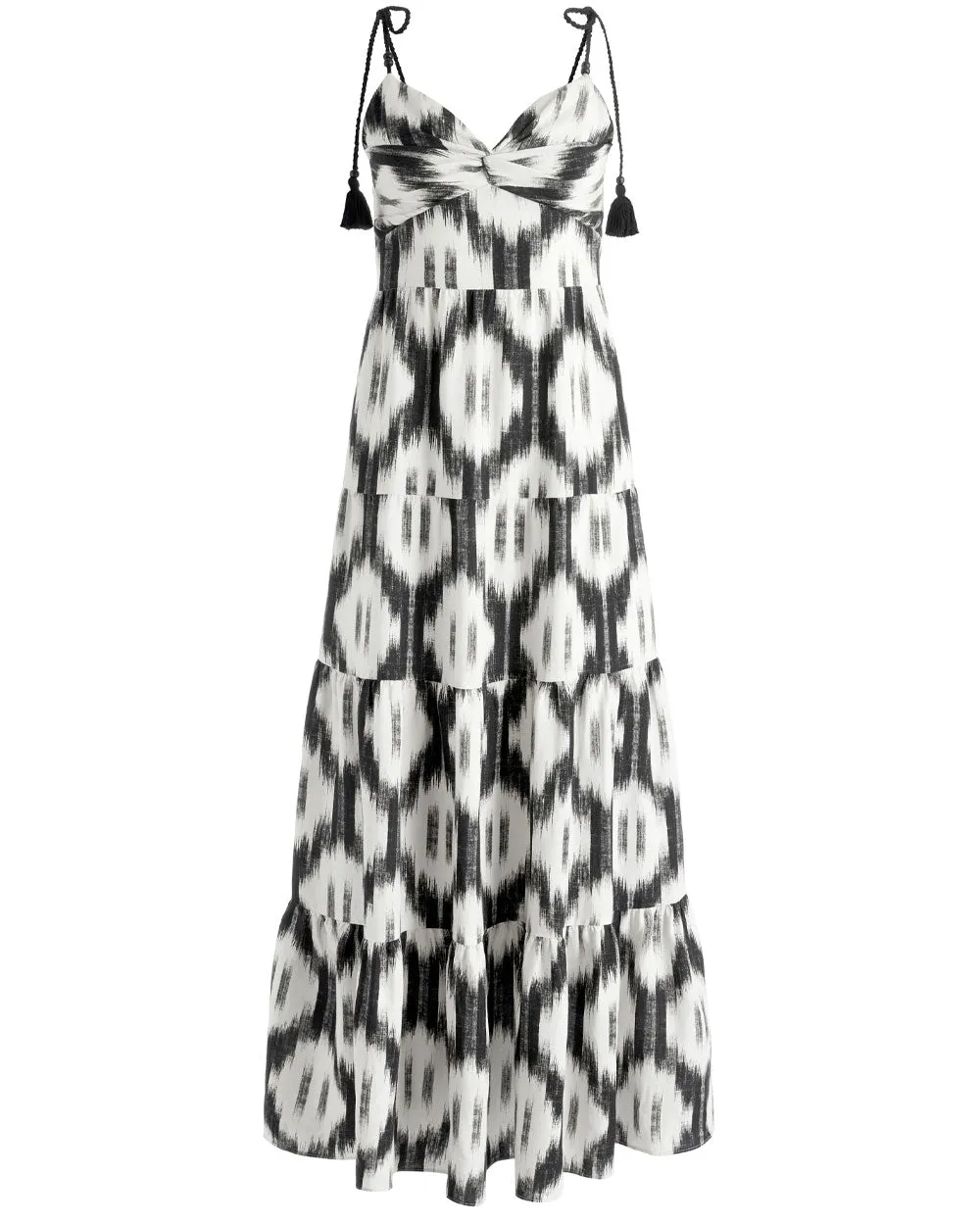 Ikat Katara Twist Top Tiered Maxi Dress