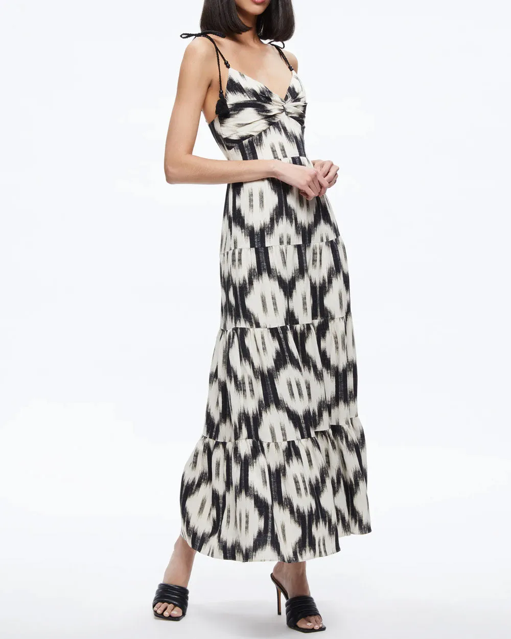 Ikat Katara Twist Top Tiered Maxi Dress