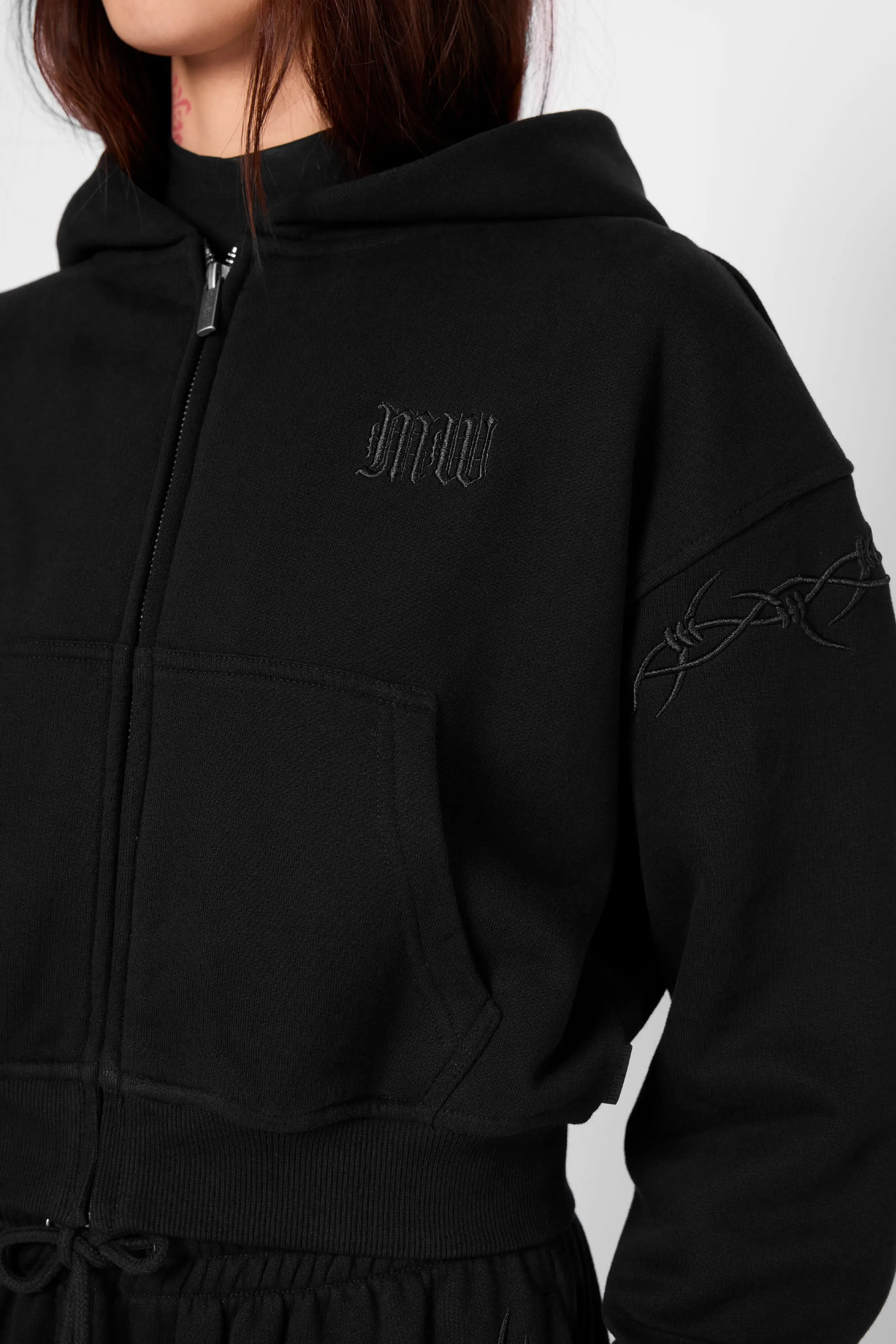 Immure Cropped Zip Hoodie