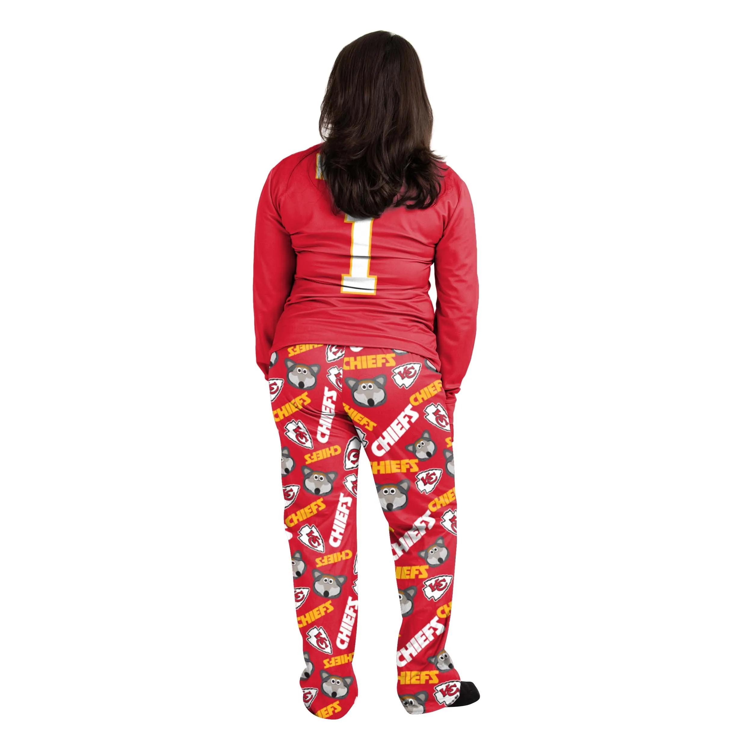 Kansas City Chiefs NFL Womens KC Wolf Mascot Pajamas