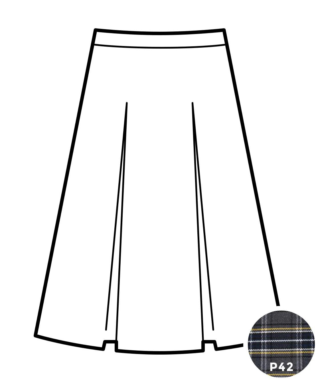 Kick Pleat Skirt - Plaid #42