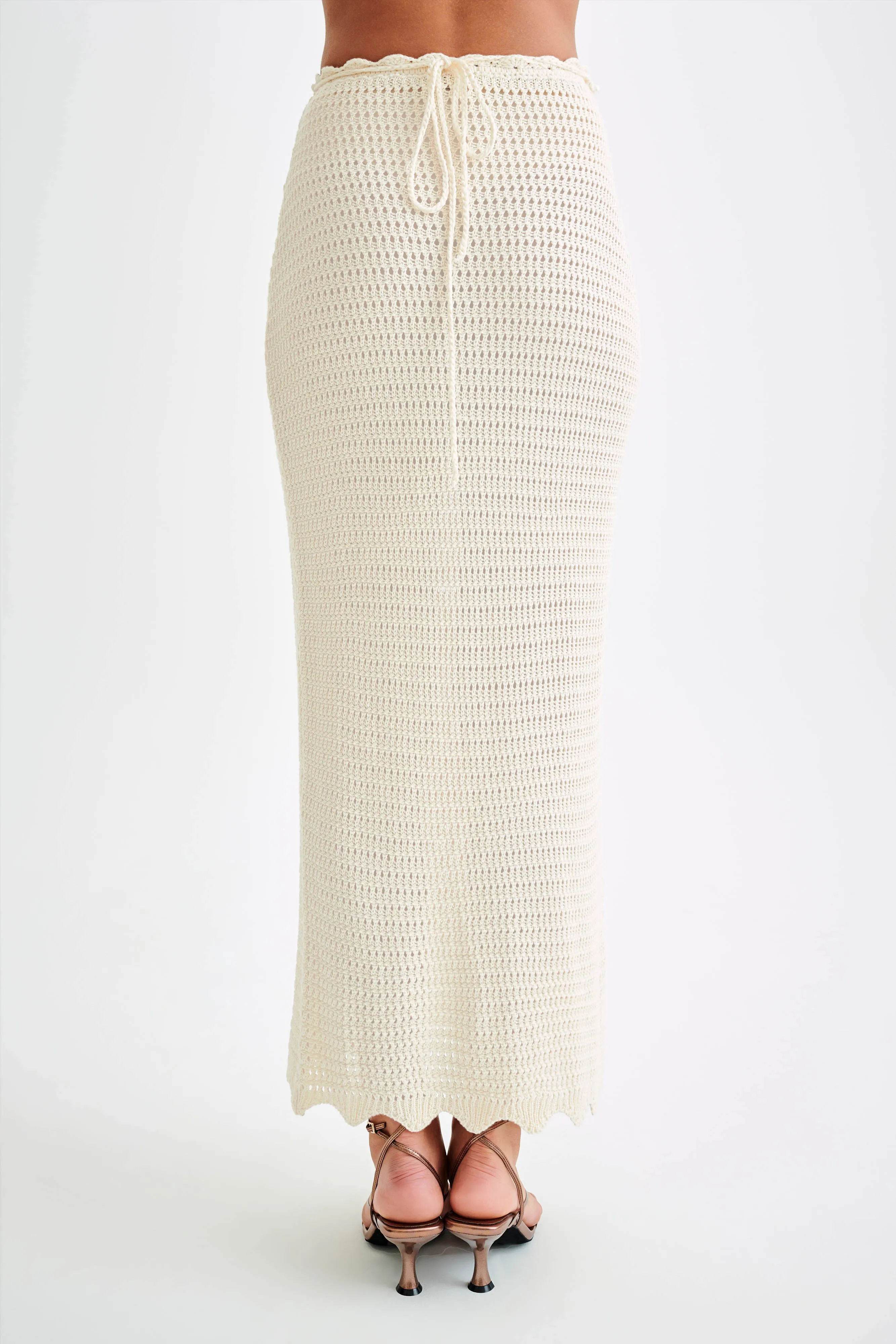 Kira Knit Maxi Skirt - Buttercream