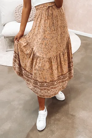 Lailah Maxi Skirt Tan