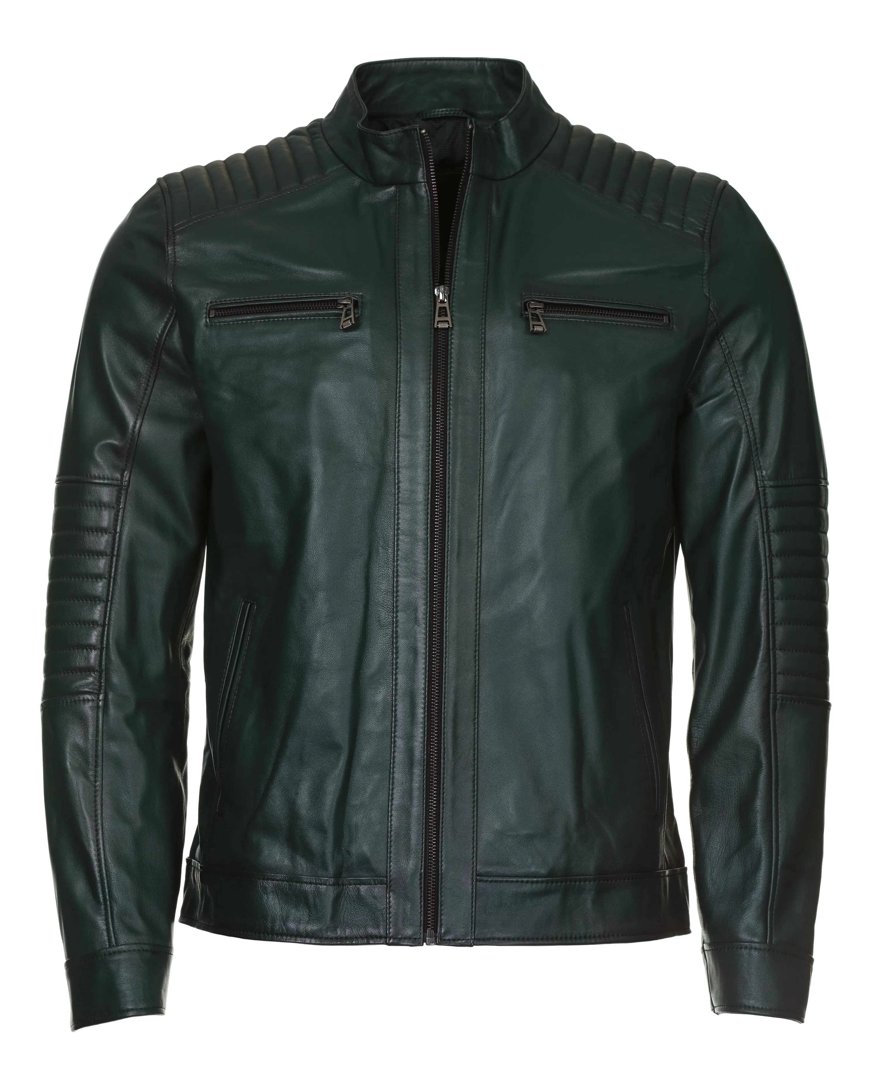 Lambskin Leather Jacket - Green