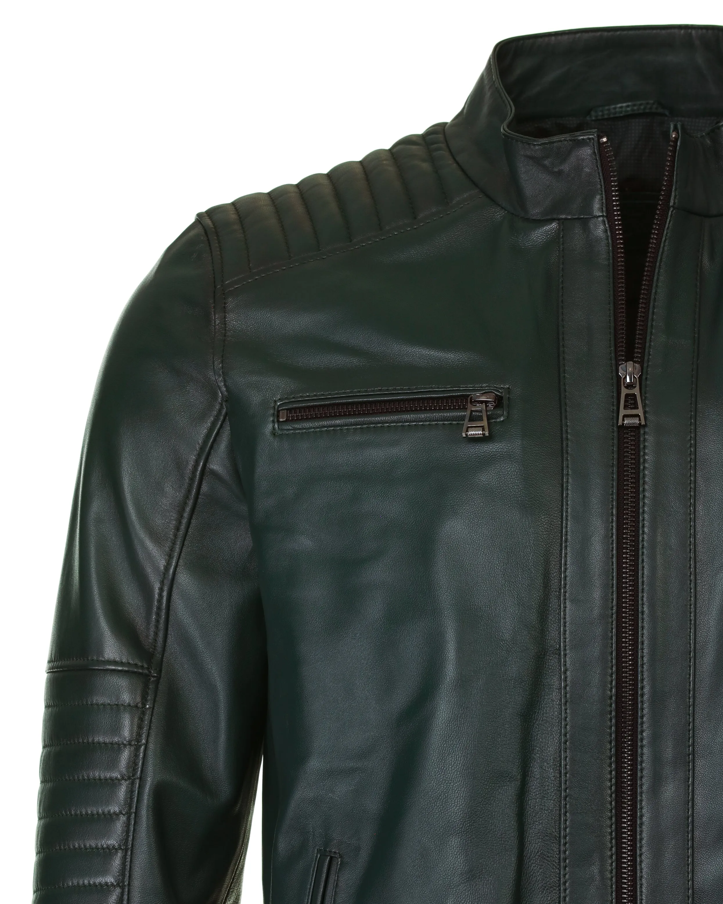 Lambskin Leather Jacket - Green