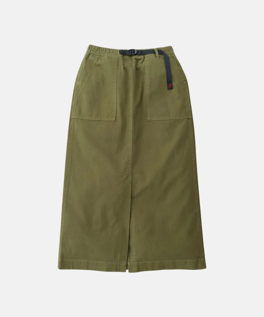 Long Baker Skirt in Olive