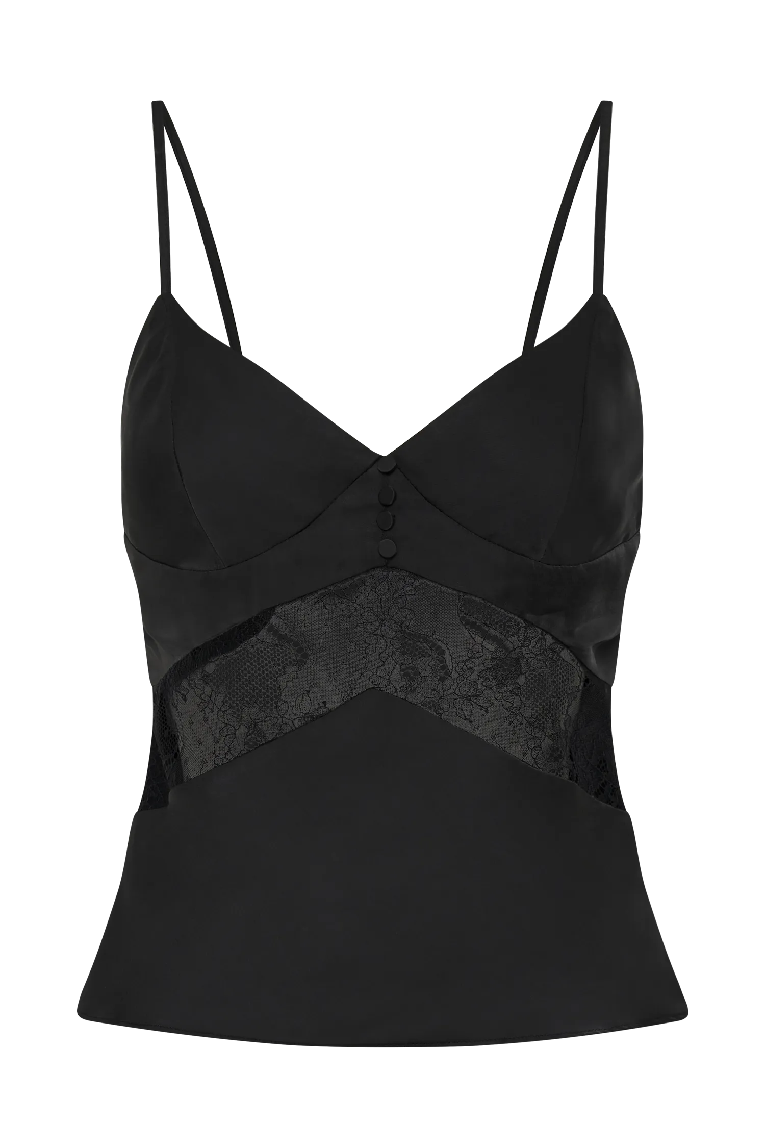 Luella Satin Lace Cami Top - Black