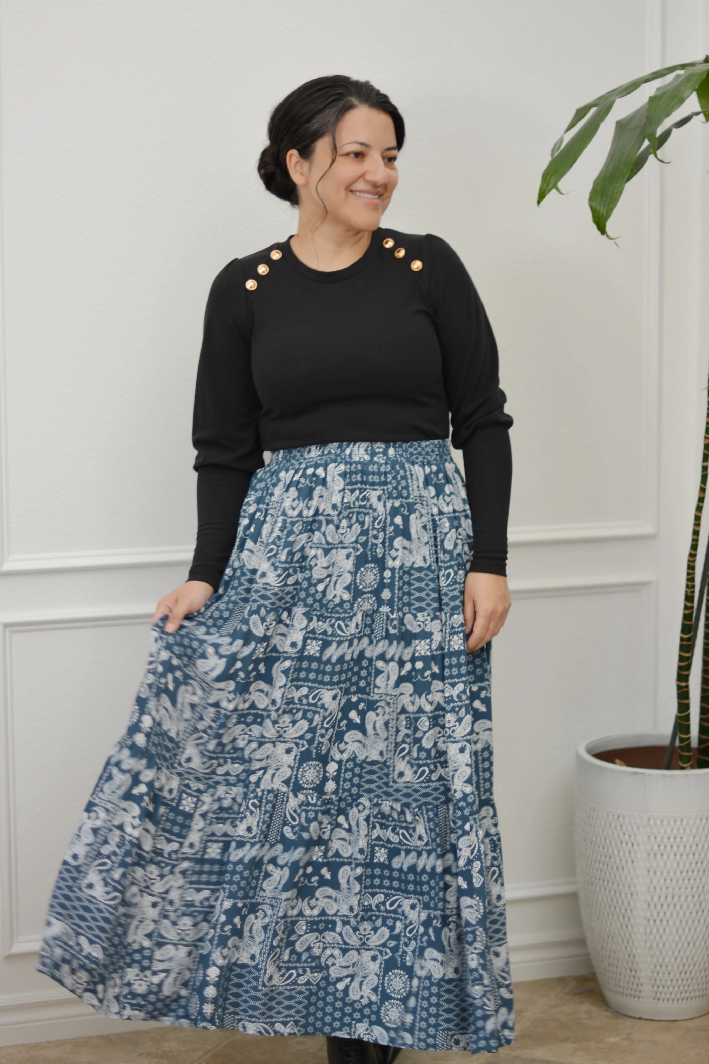 Maggie Teal Maxi Skirt