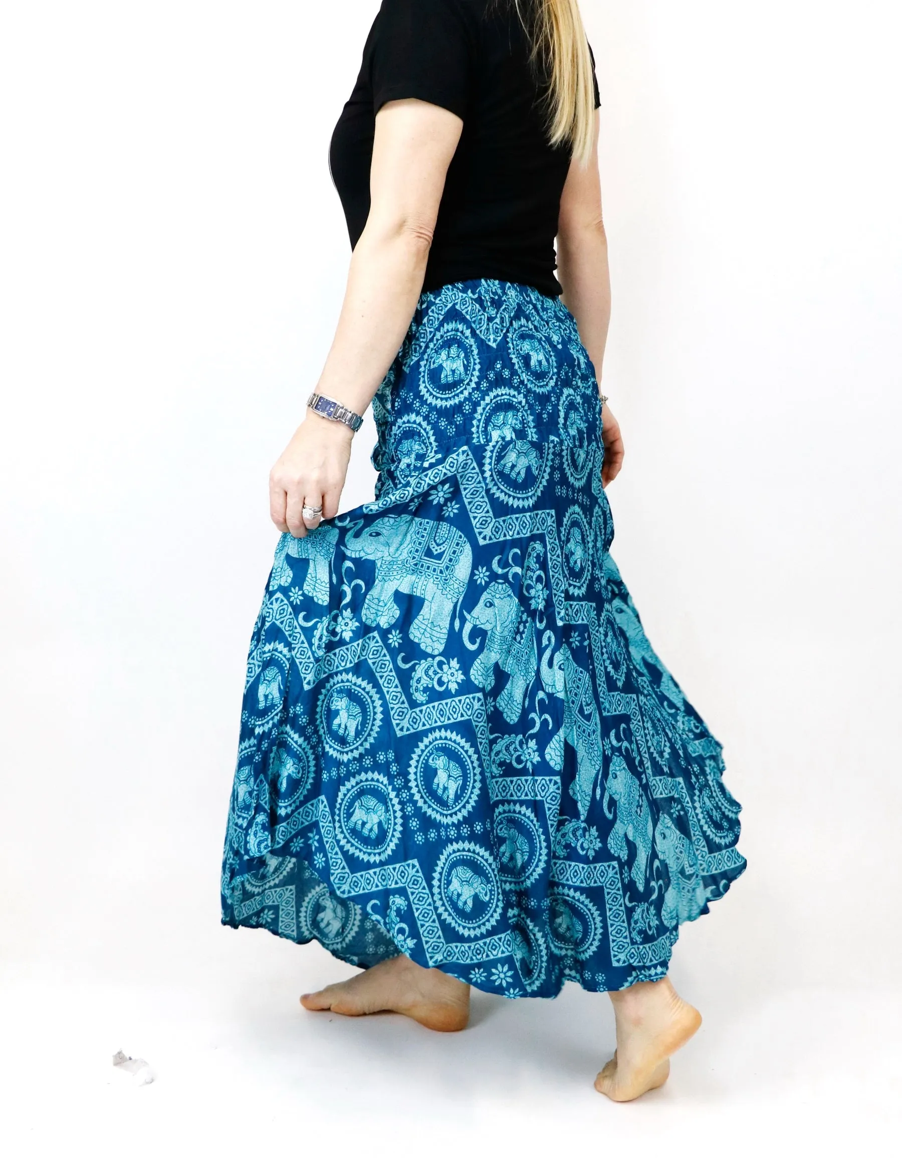 Maxi Dresses Women Long Skirt Boho Beach Gypsy Elephant Floral Bohemian Festival