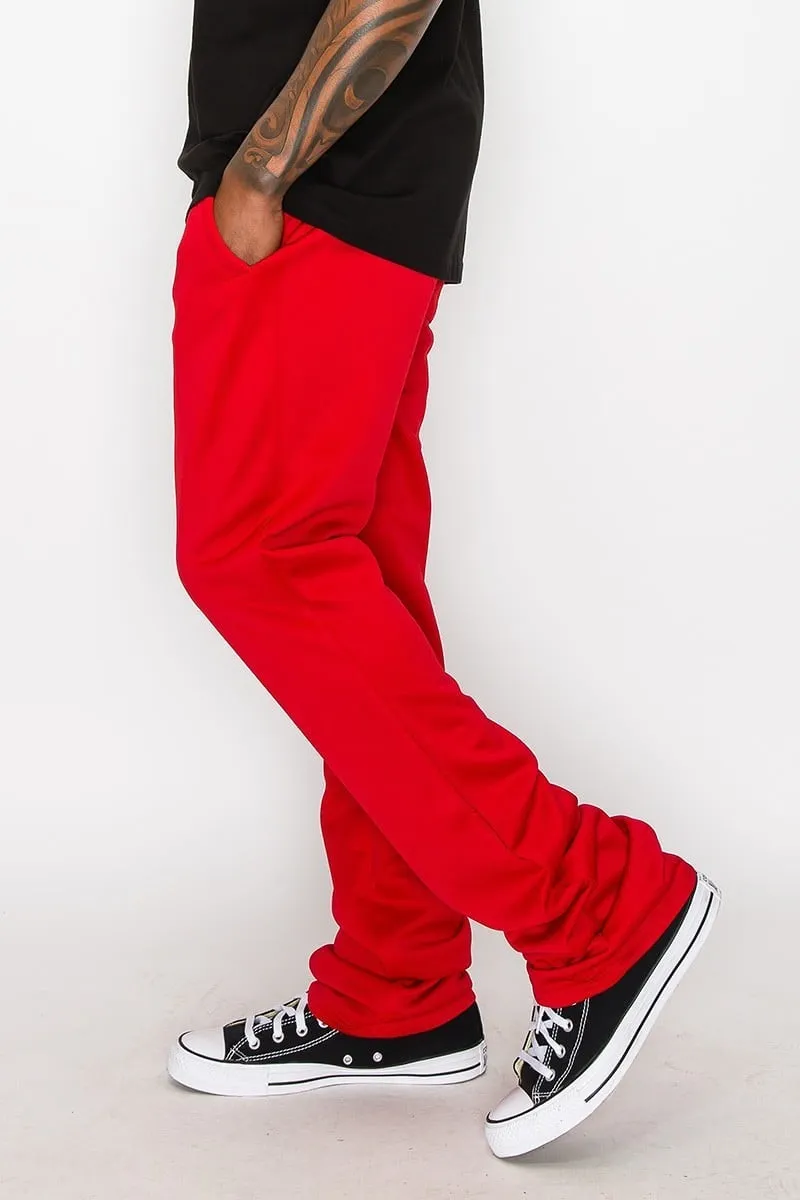 Men's Solid flare stacked track pants