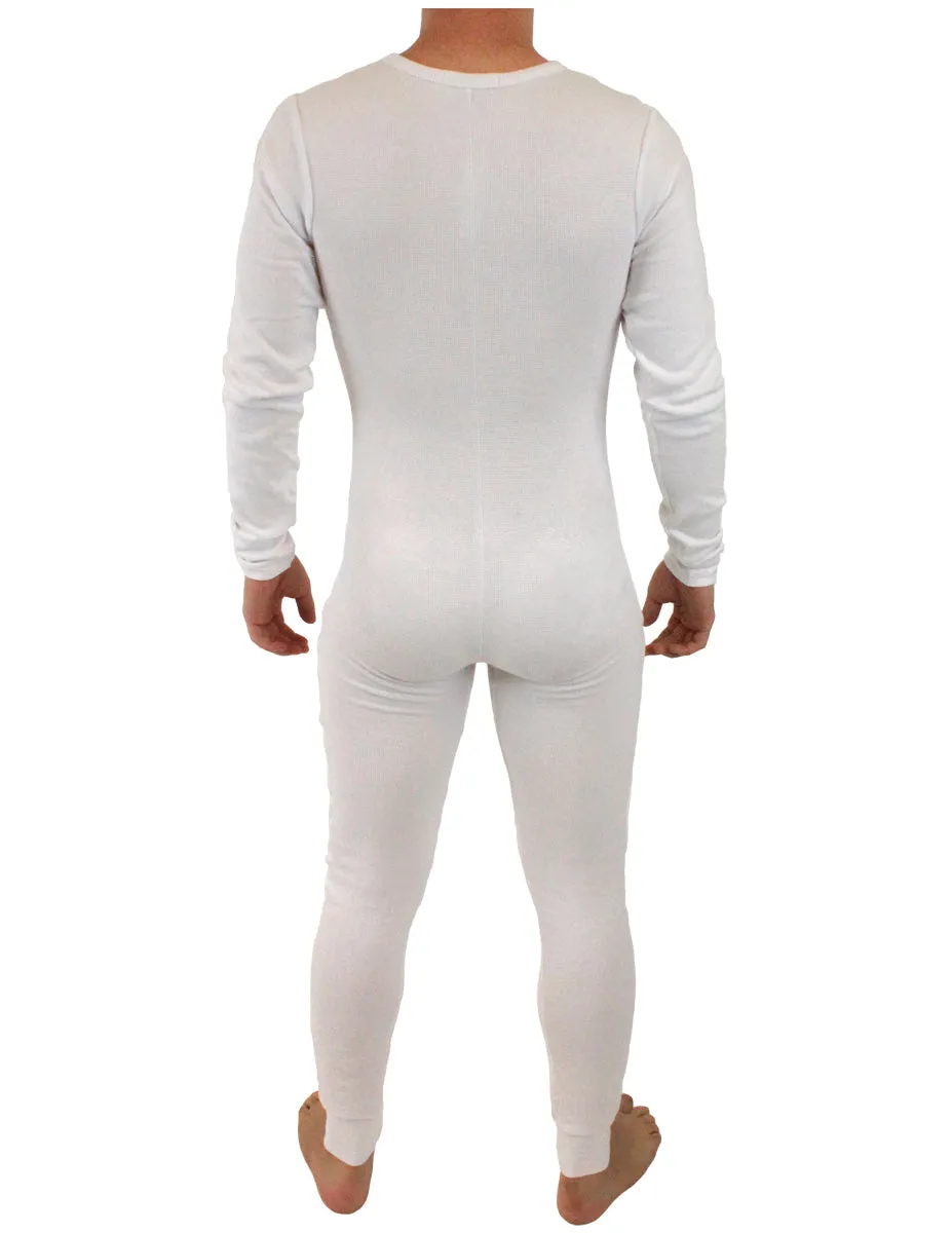 Mens Stretch Thermal Cotton Union Suit