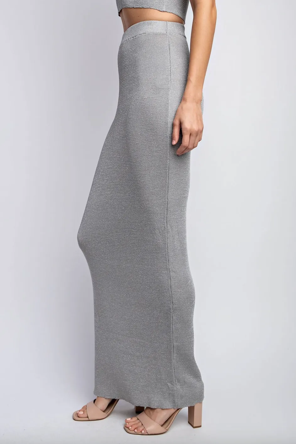 Metallic Yarn Maxi Skirt