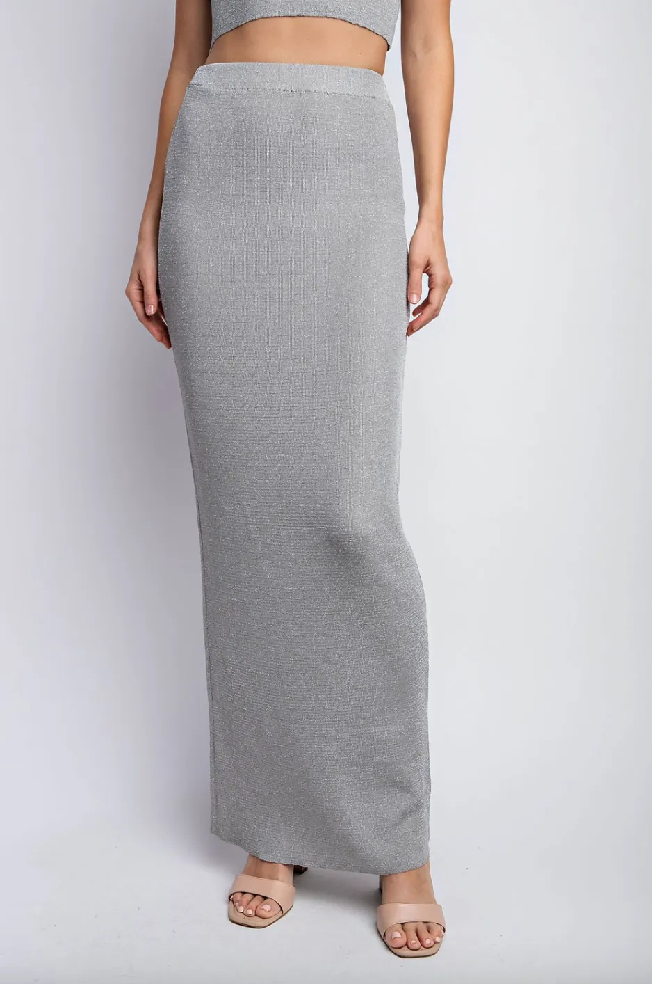 Metallic Yarn Maxi Skirt