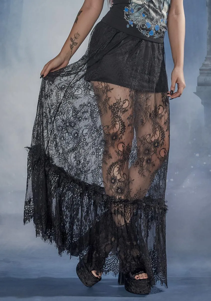 Midnight Meal Lace Maxi Skirt