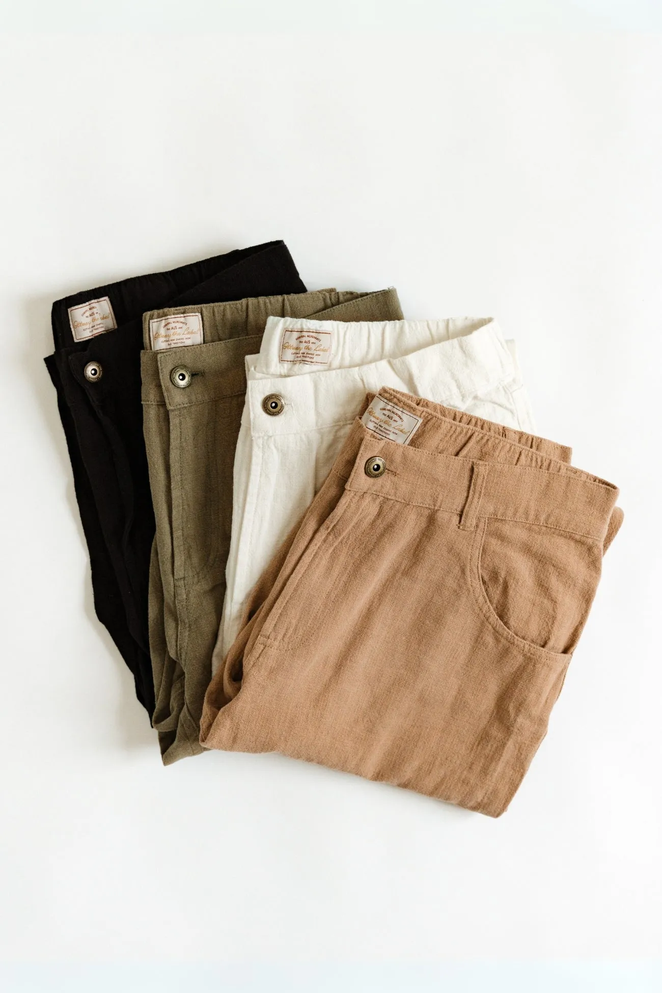 Miller - Unisex Textured Linen Pants - Light Brown