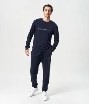 Navy bamboo track suit with logo