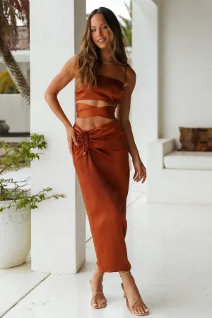 Needing You Maxi Skirt Brown