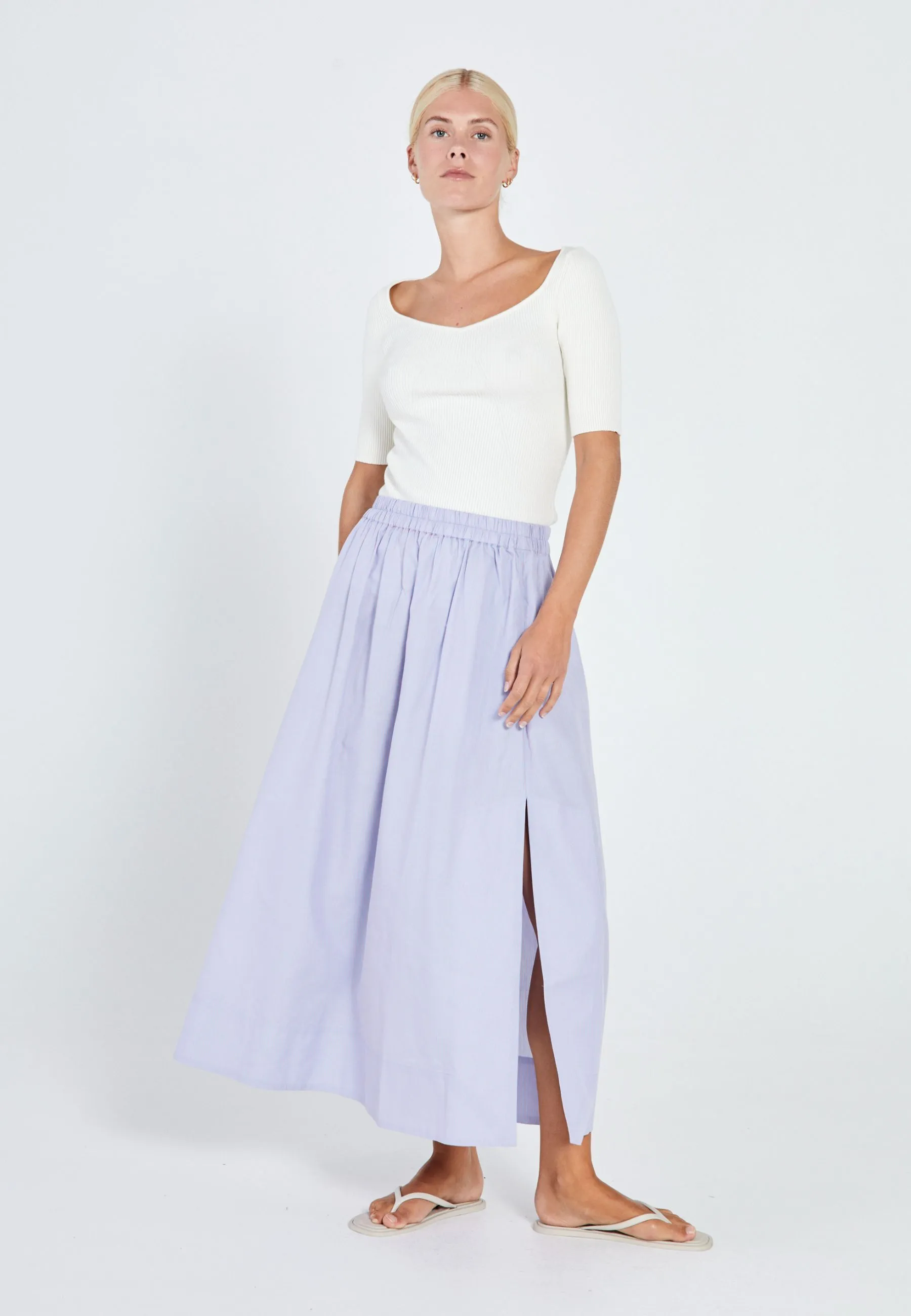 Olina maxi skirt - Coral stripes