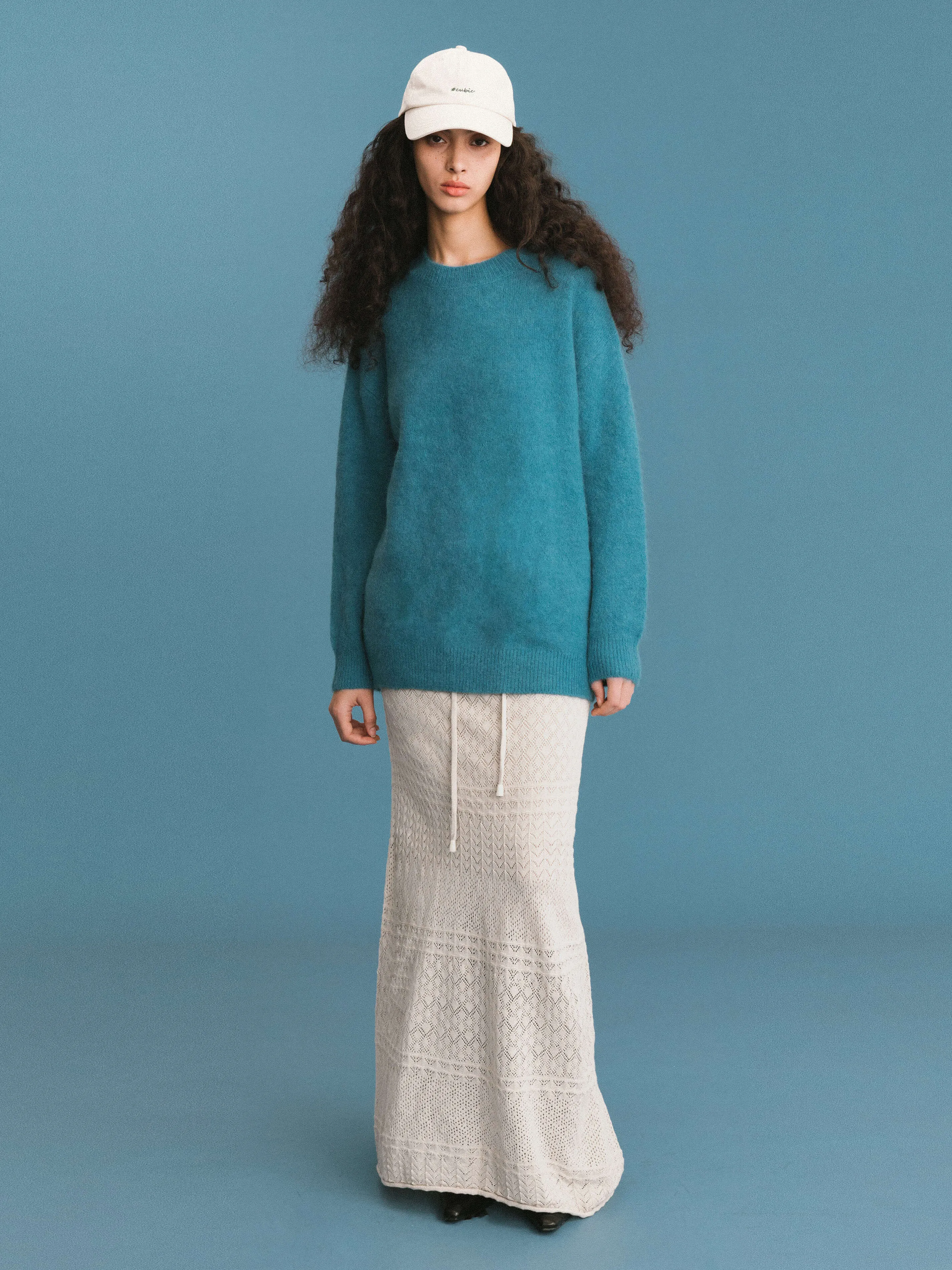 ONE BY CUBIC Knitted Wool Maxi Wrap Skirt