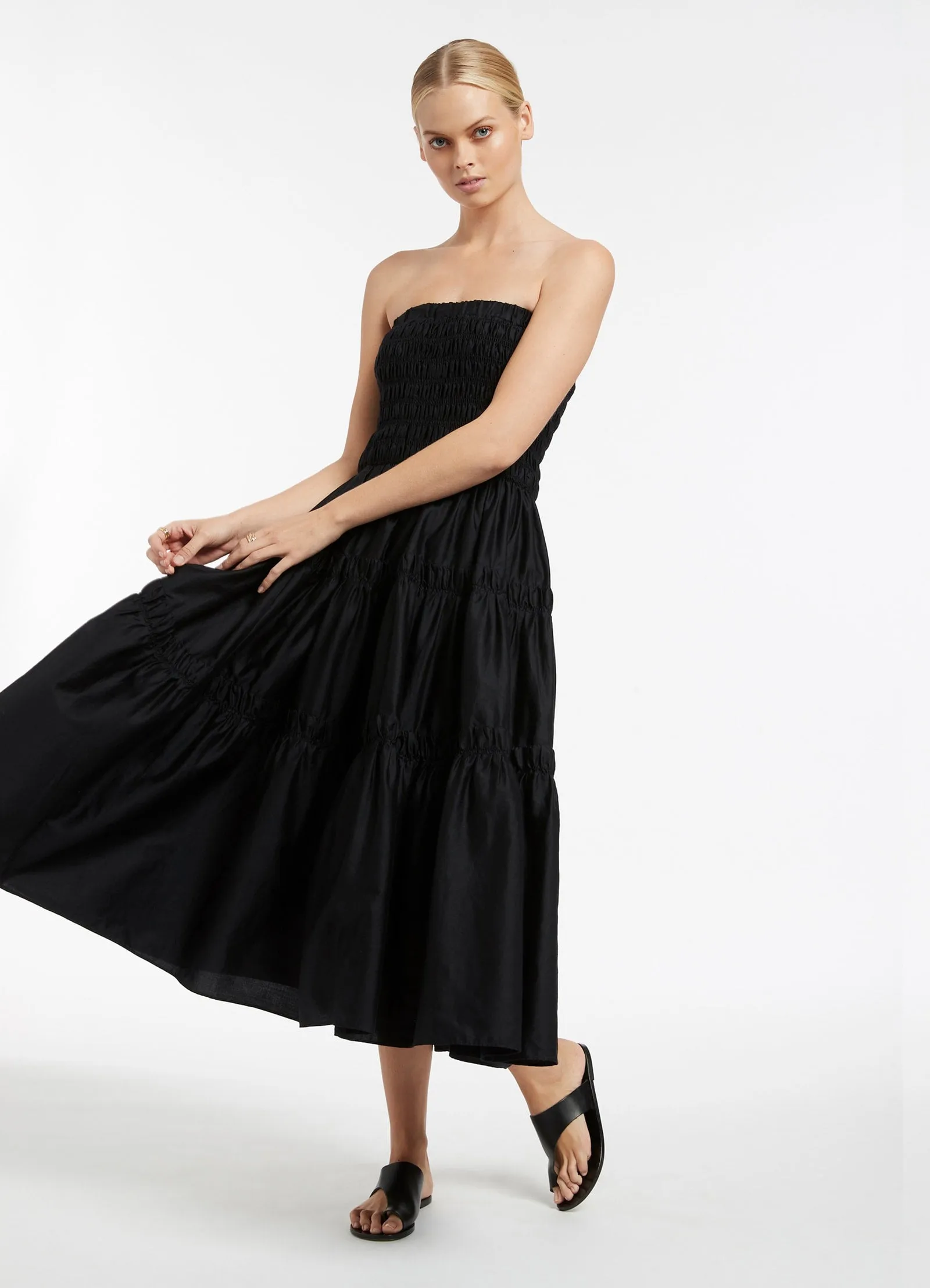 Pantera Shirred Skirt/Dress - Black