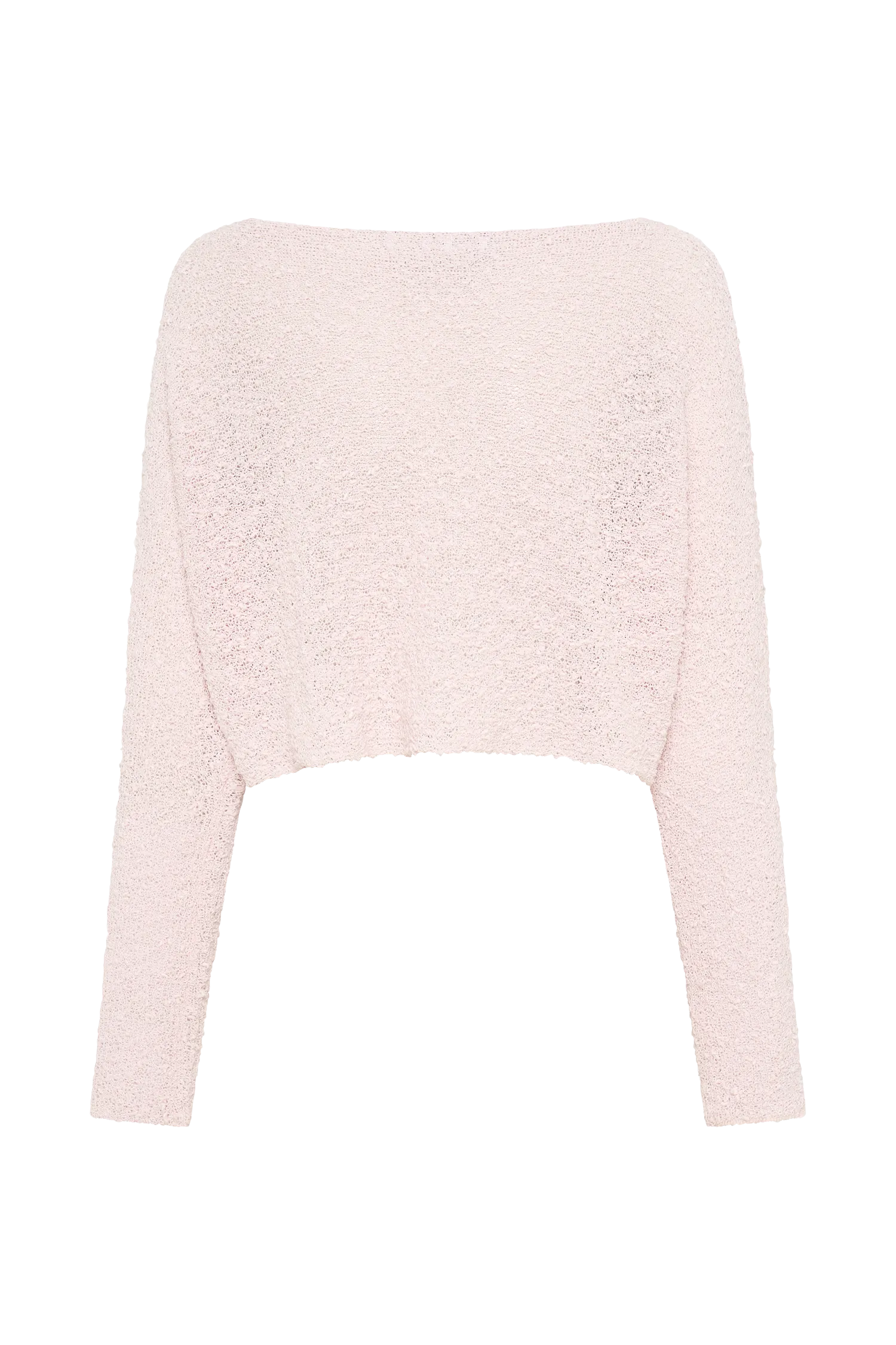 Petra Long Sleeve Knit Crop Top - Misty Rose