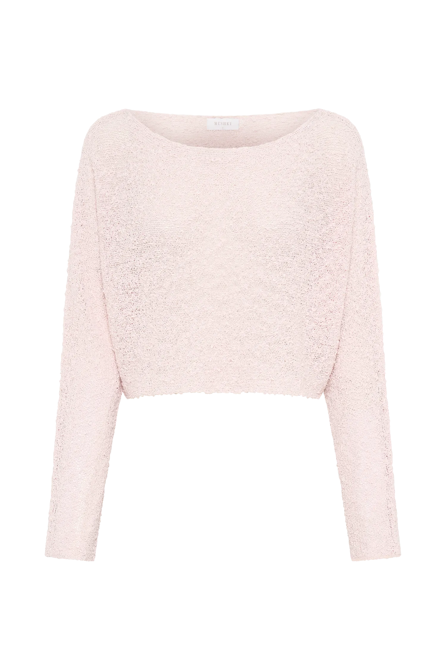 Petra Long Sleeve Knit Crop Top - Misty Rose