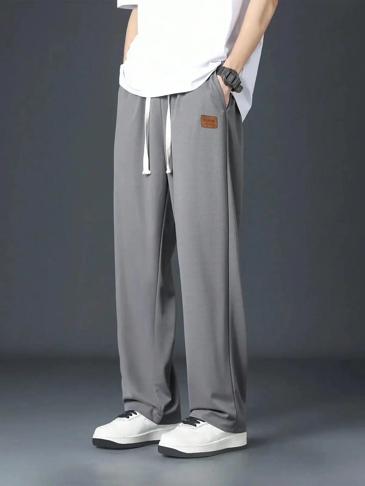 Plain Joggar Pant In Nylon Fabric S5009786